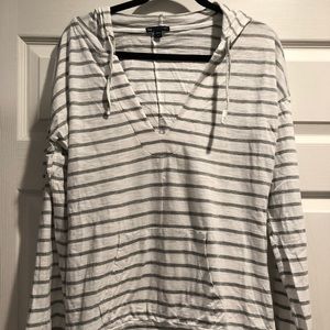 Gap lightweight striped hooded pullover